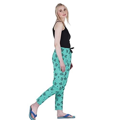 Image of Women's Cotton Printed Night Pyjama with Two Pockets