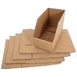 Gadpiparty 5 pièces Lot de Caisses Rangement Carton Ondulé Boîtes Pliables avec Ouvertu...