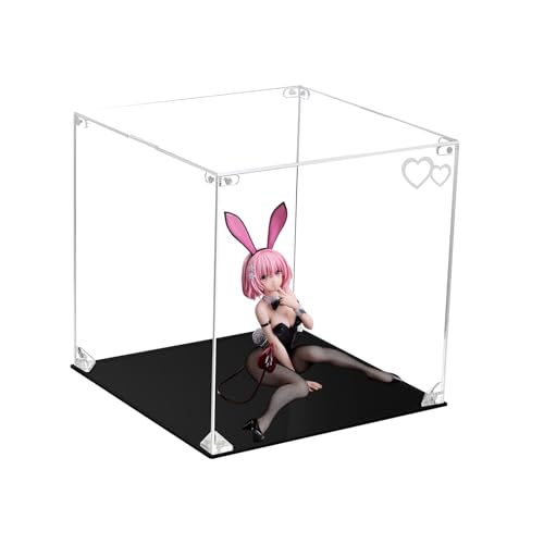 CHILLCASE Clear Acrylic Display Case with Meaningful Engraving Design,Self-Assembled Display Box,Dust-Proof Showcase for Action Figures Collectibles(Love,9.8×9.8×9.8 inch