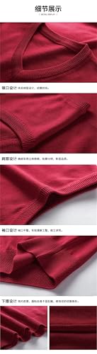 Dcvmvmn Men's Cashmere Sweater Vest V-Neck Sweater Large Size Knitted Vest2