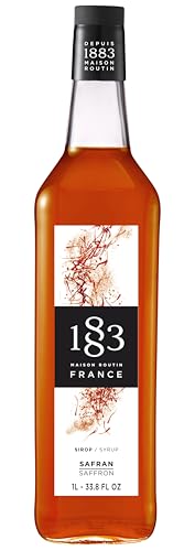 Image of 1883 Saffron Syrup for Drinks, Made in France, 1 Liter Glass Bottle