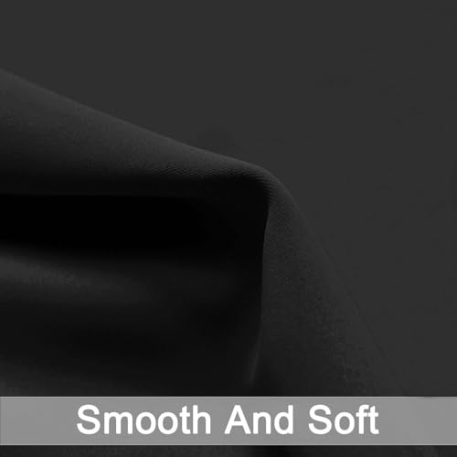 Yakamok Room Darkening Grommet Window Drapes Thermal Insulated Light Blocking Blackout Curtains for Bedroom(Black,38Wx36L,2 Panels)