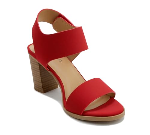 Image of Soda Wait-A ~ Women Open Round Toe Chunky Heel Ankle Strap High Heel Dress Sandals