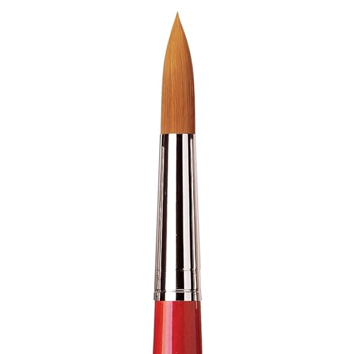Image of da Vinci Brushes 5580-18 Watercolor Series CosmoTop Spin Paint Brush, Round Synthetic with Red Handle, Size 18