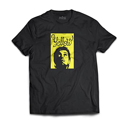 Image of Prink Coldplay Yellow Song Printed Tshirts | Tees for Men | Black Cotton Regular fit Tshirts | Tshirts for EDM Lovers |