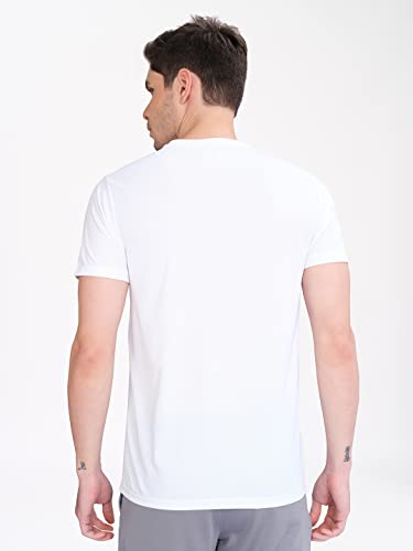 Image of TECHNOSPORT Men's Slim Fit Polyester Activewear Sports T-Shirt with Moisture-Wicking Comfort for Workout, Running & Gym