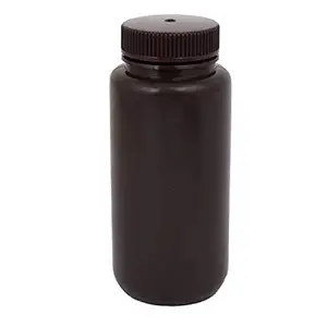 ELECTROPRIME 500ml Plastic Wide Mouth Chemical Laboratory Reagent Bottle Sample Bottle Brown