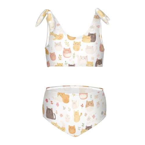 KLL Kitties Girl Two Piece Bikini Sets Beach Swimsuits Swimming Suits Adjustable Shoulder Strap