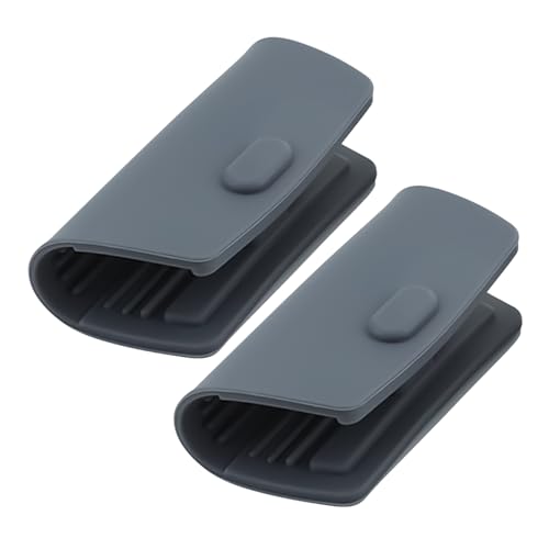 Genérico mango de cacerola de hierro fundido de silicona | Juego de 2 protectores de asas antiquemaduras, funda aislante antideslizante extendida de 8,5 cm para bandeja de horno y sartén