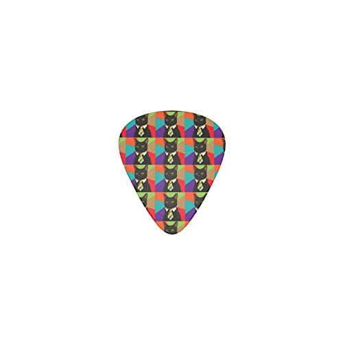 猫柄 デザインギターピック guitar pick ティアドロップ型 エレキギター/アコースティックギター/クラシックギター/ベース等の練習に最適な12枚セット