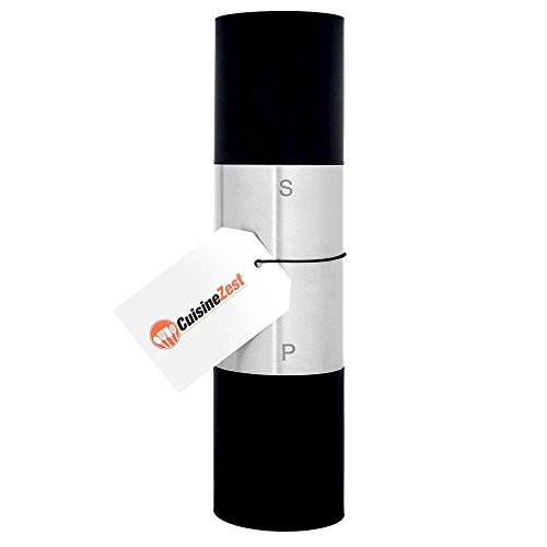 Space-Saving Salt and Pepper Mill Set (2-in-1) with Adjustable Salt and Pepper Grinder Settings