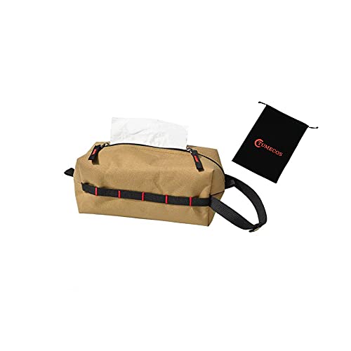 Tumecos ティッシュバッグ ティッシュボックス 吊り下げ式 ティッシュ 収納バッグ 車用 ペーパータオルホルダー アウトドア ティッシュケース キャンプ 収納袋 車用ティッシュボック 多機能 ペーパー 収納 ペーパーホルダー ロール紙袋 カーキ