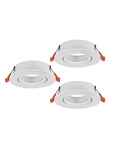 Lote de 3 puntos para empotrar 9 cm orientables GU10 sin ampollas