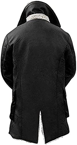 Decrum Shearling Leather Trench Coat Mens - Real Lambskin Long Leather Jacket Coats2