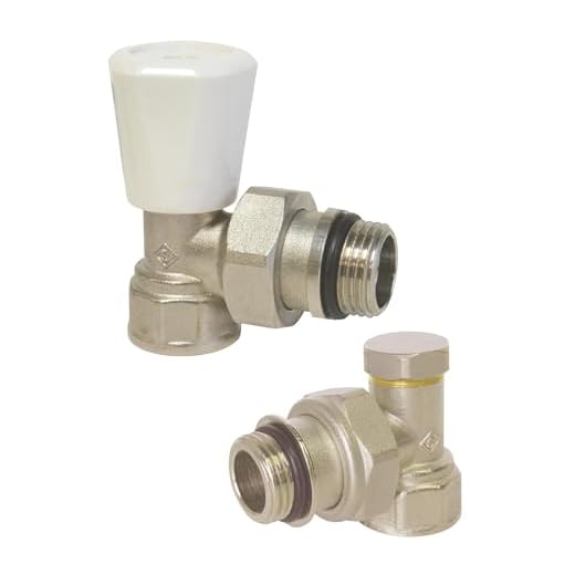 SOMATHERM FOR YOU, KITRADSN, Kit 2 piezas grifo manual ángulo MF1/2 (15x21), Kit completo SFY, calefacción, Accesorios para Radiador