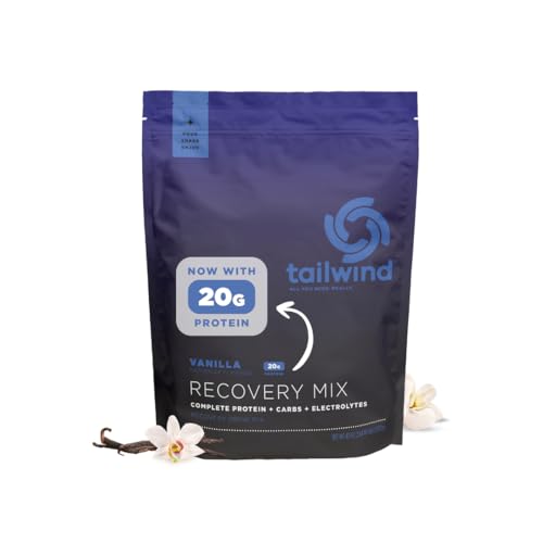 Image of Tailwind Nutrition Recovery Mix, 20 Grams Complete Protein, Carbohydrates, and Electrolytes Powder Drink Mix for Post-Workout, Free of Gluten, Soy, and Dairy, Vegan, 20 Servings, Vanilla