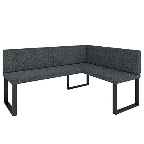 Eckbank Akiko Metal - Eckbankgruppe für Ihrem Esszimmer, Küche modern, Sitzecke, Essecke. Perfekt für Küche, Büro und Rezeption. Solide und Starke Verarbeitung. (INARI 96, 168x128cm rechts)