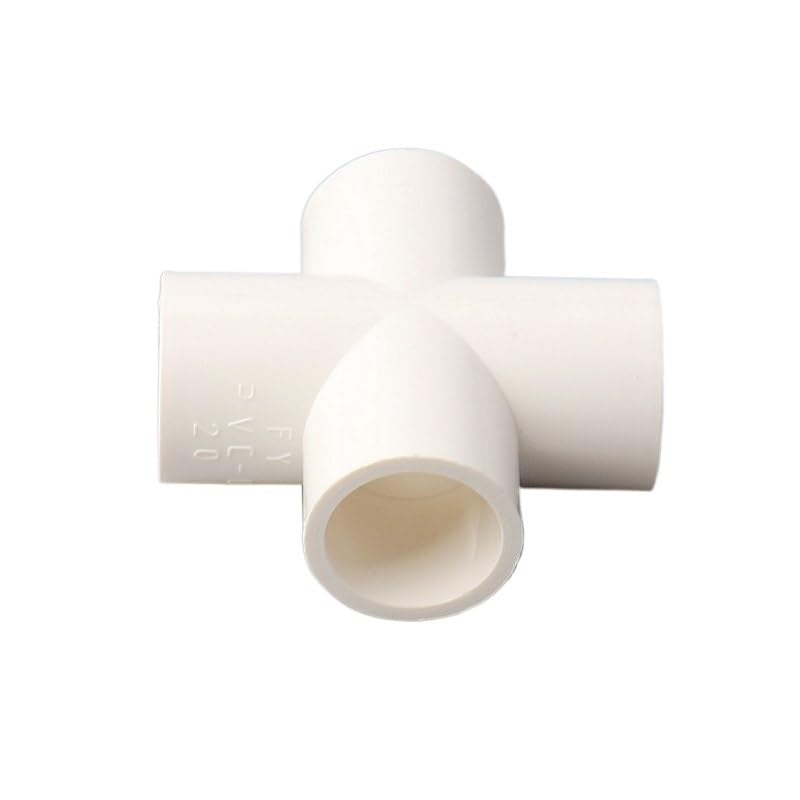 Raccordo rapido per curve Set di connettori da giardino in PVC da 10 pezzi: gomito da 45/90 gradi, raccordo a T da 3/4 di pollice(20mm 4 Ways Connector)