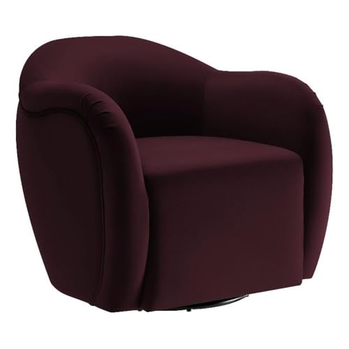 Sillón giratorio terciopelo color mora moderno miniatura 1