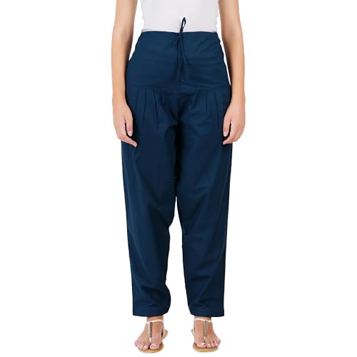 Image of Happy Bunny Salwar Pant for Women, Fine Cotton Ethnic Trousers with Drawstring Waist, Comfortable Daily, Office & Casual Wear Bottoms