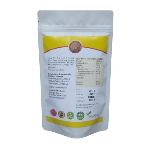 Image of AptEat Hemp Seeds 250g Source from Himalayan Range, Organic Certified (250)