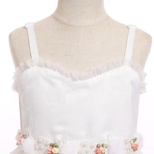 IBTOM CASTLE Toddler Girl First Birthday Dress Lace Floral Ruffle Tulle Tutu Flower Girl Dress Cake Smash Wedding3