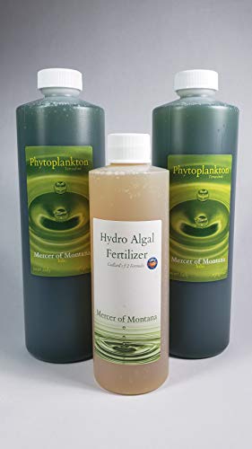 Tetraselmis Starter Culture Set - Live Phytoplankton & PhytoPheed Concentrated Guillard's Formula f/2 by Mercer of Montana