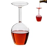 Upside Down Wine Glass, Inverted Design Clear Stemmed Glass (1pc)