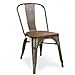 BTEXPERT® Industrial Metal Antique Rustic Distressed Dining Side Chair (Set of 4)