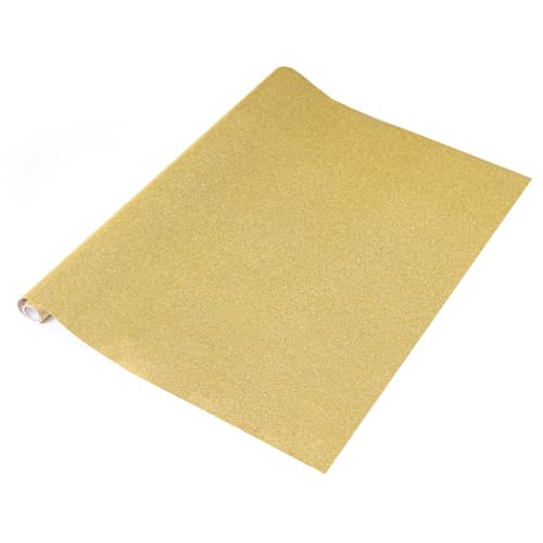 67.5cm x 2m dc fix GLITTER GOLD sticky back plastic vinyl wrap film (341-8014)