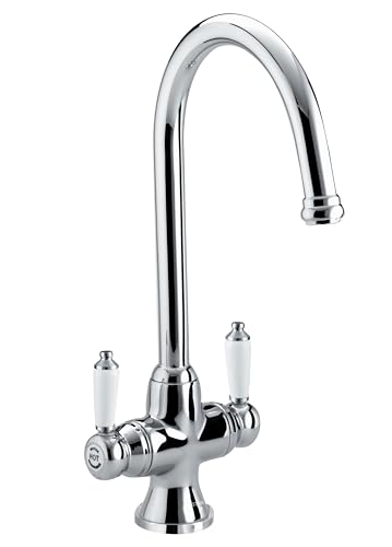Bristan Renaissance Sink Mixer with Easyfit Installation, Deck Mounted Kitchen Taps Mixers, Chrome Finish