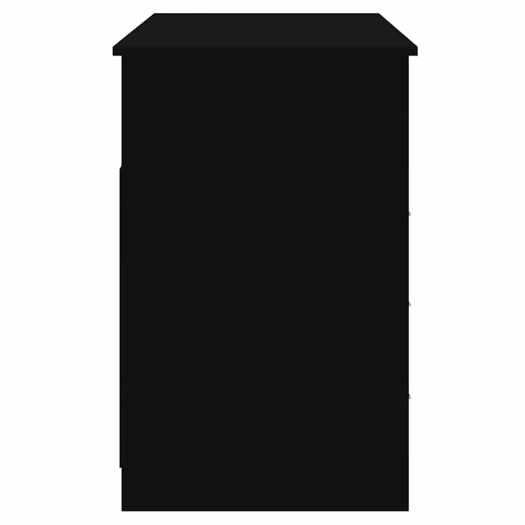 Schreibtisch mit Schubladen schwarz 102x50x76 cm Holzwerkstoff, Bürotisch für Homeoffice, Computertisch mit 3 Schubladen und offenem Fach, Stauraum und Ordnung