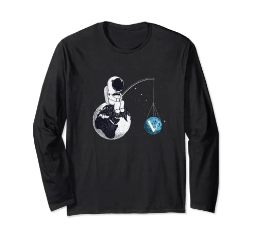 Cryptocurrency Talk - Vechain To The Moon Space Man Merch Langarmshirt