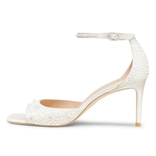 YDN Women Fashion Summer High Heel Sandals Open Square Toe Buckled Straps Stilettos Shoes Party Shopping Daily Size 4-16 US3