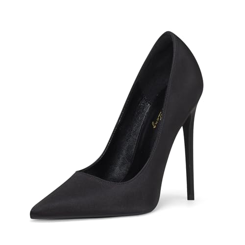 Elisabet Tang High Heels Womens Pointed Toe Heels Satin Pumps Stiletto Bridal Party Dress Evening Wedding Shoes for Woman2