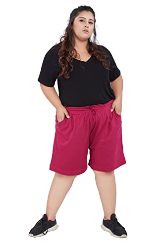 Image of CUPID Plain Comfortable Plus Size Barmunda /Shorts for Sports, Yoga, Daily Use Gym, Night Wear, Casual Wear for Girls