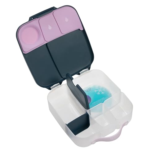 b.box Porta Pranzo Jumbo a 4 Scomparti (2 a Prova di Perdite), Lunch Box con Divisorio Rimovibile | Bento Box con Ghiacciolo | Ideale per la Scuola | Da 3+ | CapacitĂ 2L