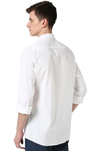 Image of Peter England Men's Cotton Slim Fit Print Shirt