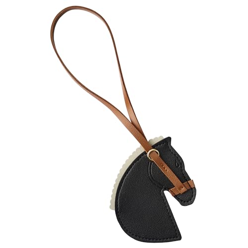 Fuerxy Horse Bag Charms for Tote Bags Purse Handbags PU Bag Accessories(Black)