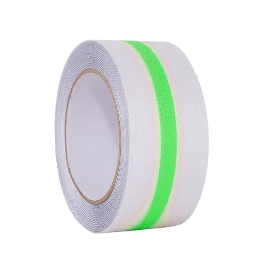 Image of Oudain 5-Meter,transparent Slip Tape with Glow in Dark Stripe for Stairs Waterproof Non Slip Strips for Stair Treads Black & Green Non-Slip Traction Tapes