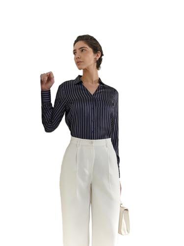 Image of FableStreet Women Shirts | Comfort Fit Spread Collar | Premium Satin Fabric for Formal, Business Casual