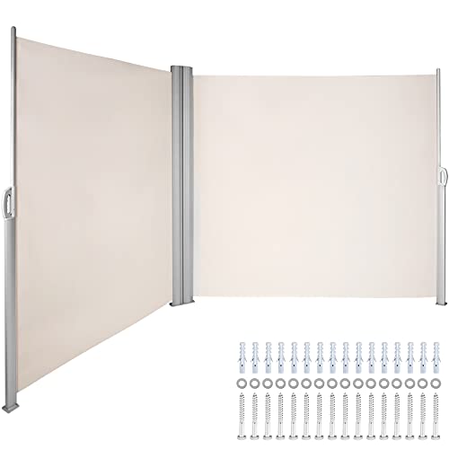 VEVOR Beige Retractable Side Awning-Rugged 71x236'' Full...