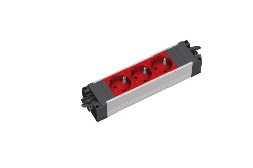 Preisvergleich Produktbild Bachmann 336.067 Step ALU Steckdosenleiste, Schwarz, Grau, Rot