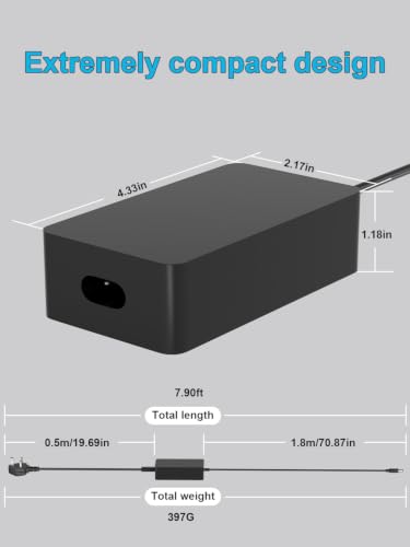 Adaptador Surface Dock 15V 6A de 90W compatible con Microsoft Surface Book 1661 y 1749 4