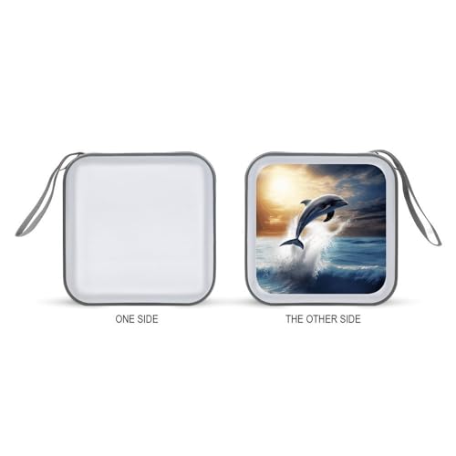 Funda de CD con 40 compartimentos y bolsa de plástico duro portátil con cremallera 8