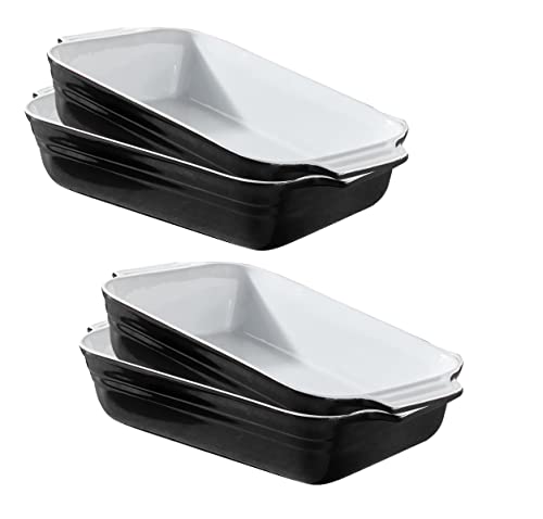IHONYI Lasagneform Aus Keramik – 4 Stück Quadratische Ofenformen 12 X 12 Cm, 400 Ml, Ofenfest Bis 250°C