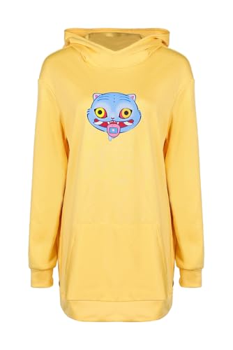 Waslary Zoey - Sudadera con capucha para mujer, diseño de anime, color amarillo,...