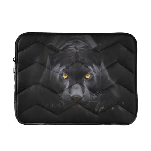 Funda negra leopard para laptop 13-14 pulgadas miniatura 1