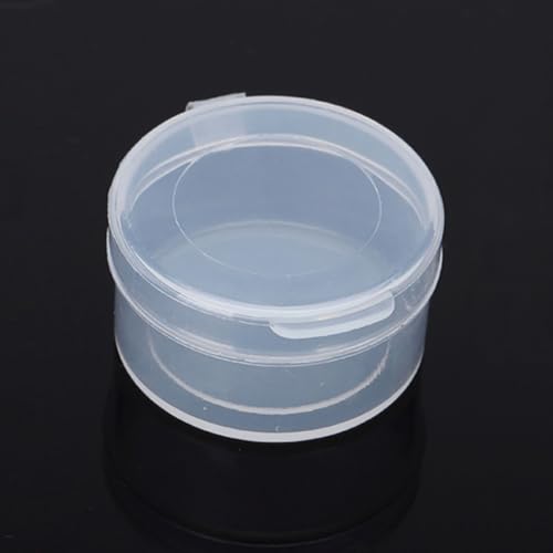 Image of 24 PACK Small Transparent Plastic Bead Organizers (1.26 x H0.71 inch) Clear Storage Box Round Organizer for Storage Small Items, Hardware-0.24 oz