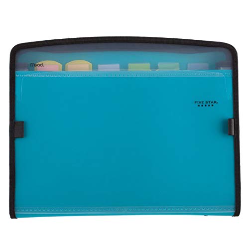 Five Star Expanding File, 7-Pocket Expandable Filing Folder, Zipper Closure, Customizable, Tabbed, Tabs, Teal (72506), 1 Pack #1